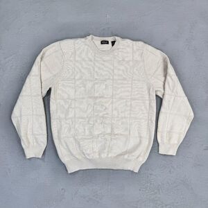 Van Huesen Cotton Knit Window Pane Sweater Men's XL